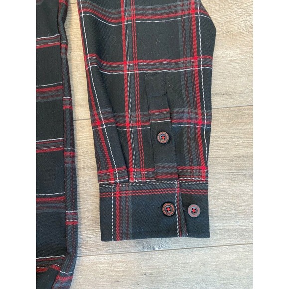Dixxon Snap-On Tools Mens M Black Red Plaid Button Up Limited Edition Flannel - Picture 3 of 10